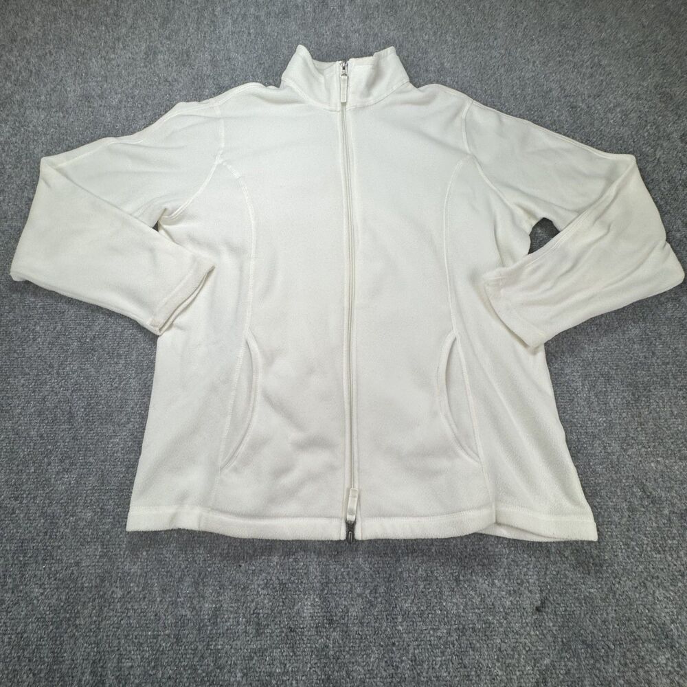 Lands' End Women's XL White Full Zip Jacket Lightweight